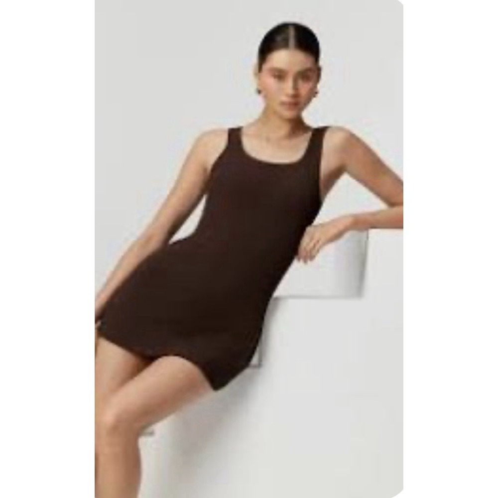Gigi C Size XL Avery Mini Dress Brown Sporty Built In Shorts Athletic Tennis NWT